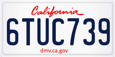CA license plate 6TUC739
