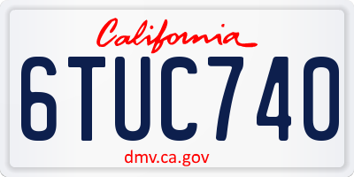 CA license plate 6TUC740