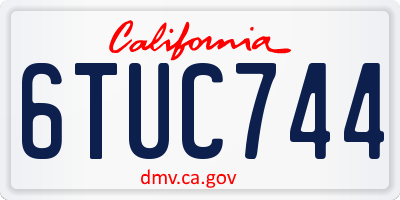 CA license plate 6TUC744