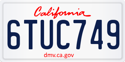 CA license plate 6TUC749