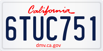 CA license plate 6TUC751