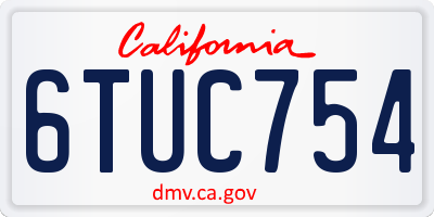 CA license plate 6TUC754