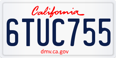 CA license plate 6TUC755