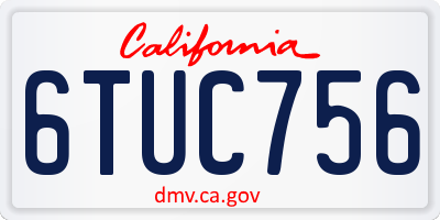 CA license plate 6TUC756