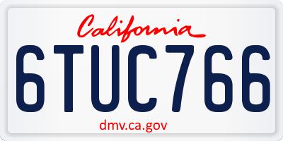 CA license plate 6TUC766