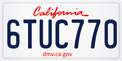 CA license plate 6TUC770