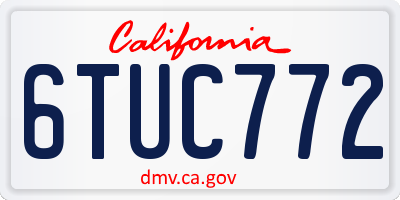 CA license plate 6TUC772