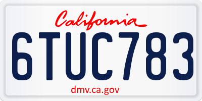 CA license plate 6TUC783