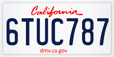 CA license plate 6TUC787