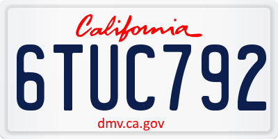 CA license plate 6TUC792