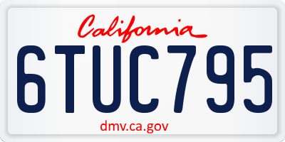 CA license plate 6TUC795