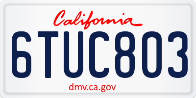 CA license plate 6TUC803