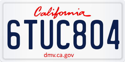 CA license plate 6TUC804