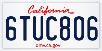 CA license plate 6TUC806