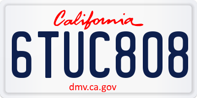 CA license plate 6TUC808