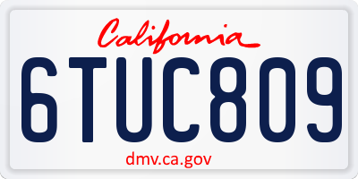 CA license plate 6TUC809