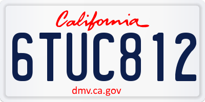 CA license plate 6TUC812