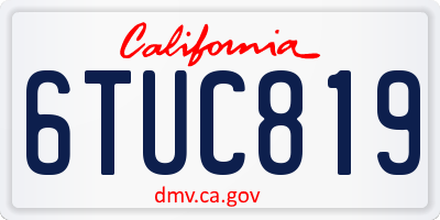 CA license plate 6TUC819