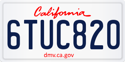 CA license plate 6TUC820