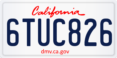 CA license plate 6TUC826
