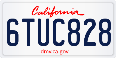 CA license plate 6TUC828