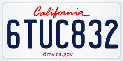 CA license plate 6TUC832