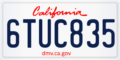 CA license plate 6TUC835