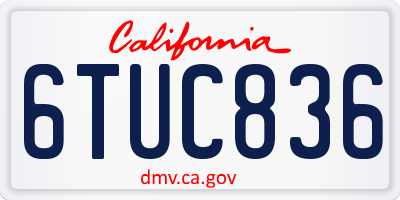 CA license plate 6TUC836