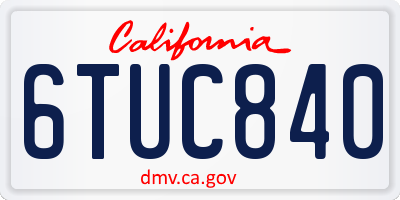 CA license plate 6TUC840
