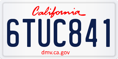 CA license plate 6TUC841