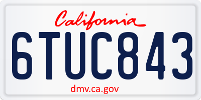 CA license plate 6TUC843