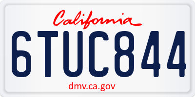 CA license plate 6TUC844