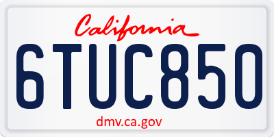 CA license plate 6TUC850