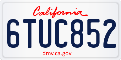CA license plate 6TUC852