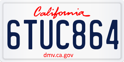 CA license plate 6TUC864