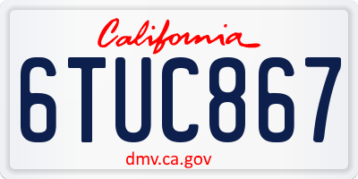 CA license plate 6TUC867