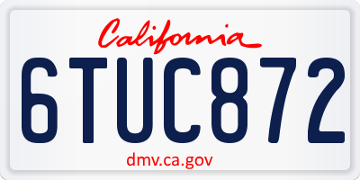 CA license plate 6TUC872