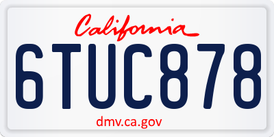 CA license plate 6TUC878