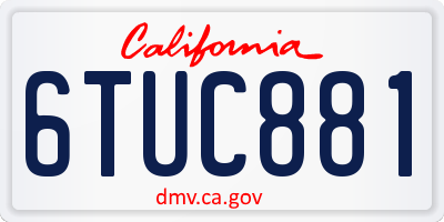 CA license plate 6TUC881