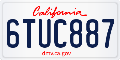 CA license plate 6TUC887