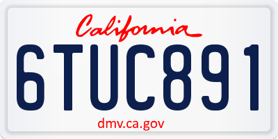 CA license plate 6TUC891