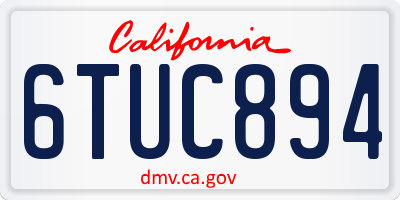 CA license plate 6TUC894