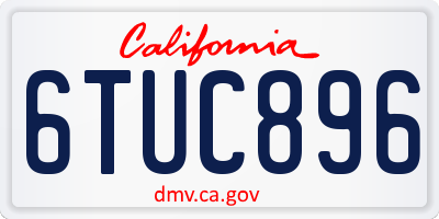 CA license plate 6TUC896