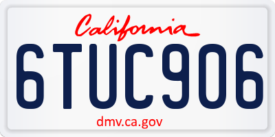 CA license plate 6TUC906