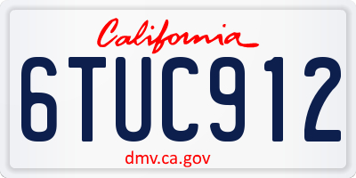 CA license plate 6TUC912