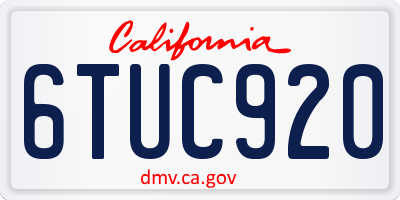 CA license plate 6TUC920