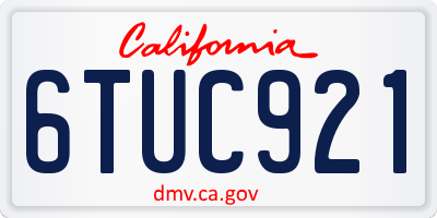 CA license plate 6TUC921