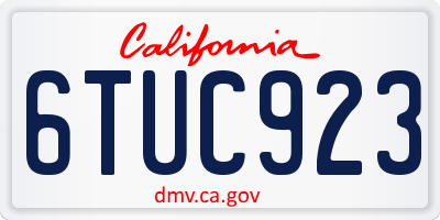 CA license plate 6TUC923