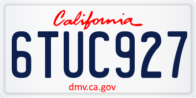 CA license plate 6TUC927
