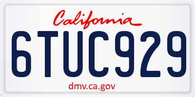 CA license plate 6TUC929